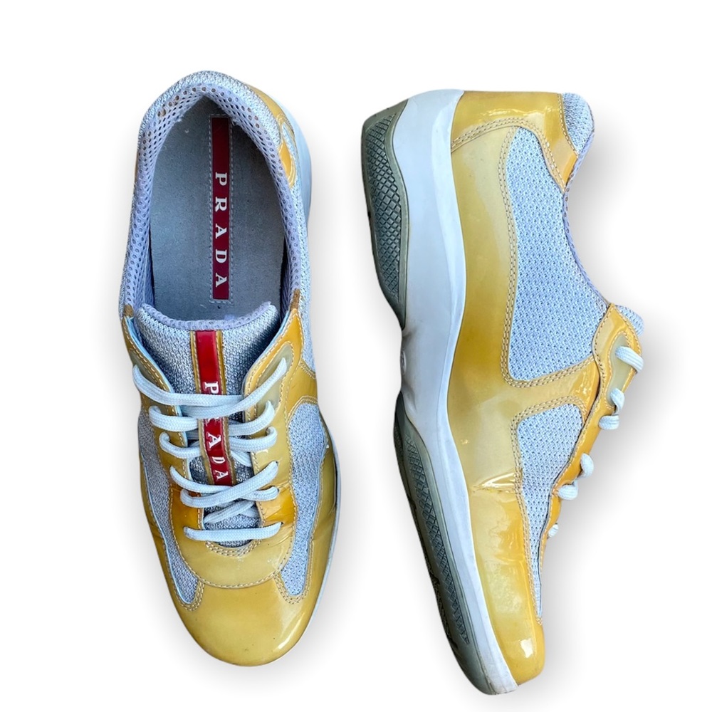 PRADA America's Cup Patent Leather Sneakers - Women's size 5.5/35.5